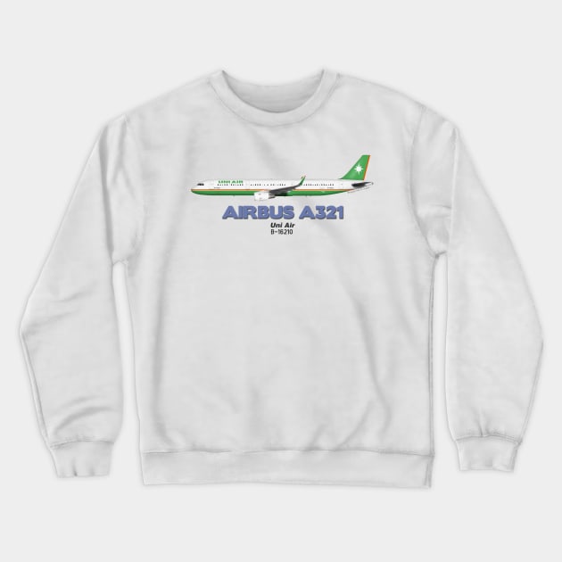 Airbus A321 - Uni Air Crewneck Sweatshirt by TheArtofFlying